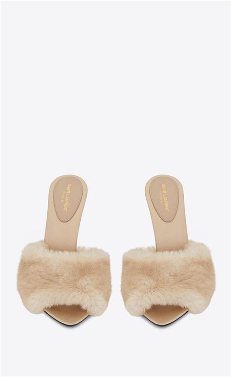 ysl furry mules|La 16 Heeled Mules in Animal Free.